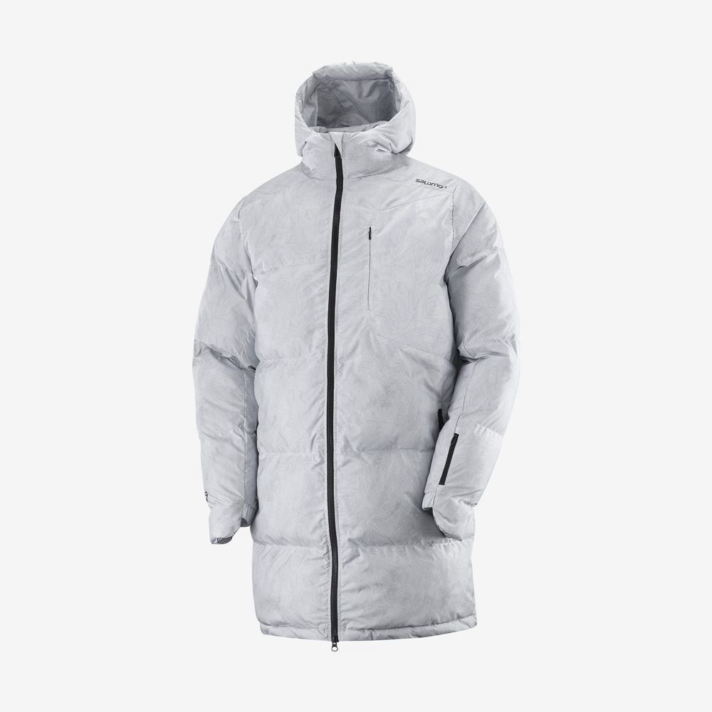 Salomon OUTLIFE PACKABLE LONG PUFFER JKT U Chaquetas Hombre - Gris - Colombia (60529-IGTC)